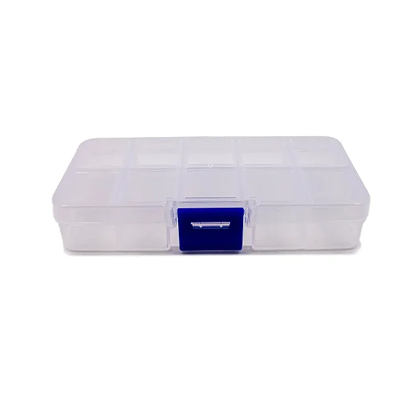 Caixa Organizadora Plástica 10x5x2cm com 10 Divisórias