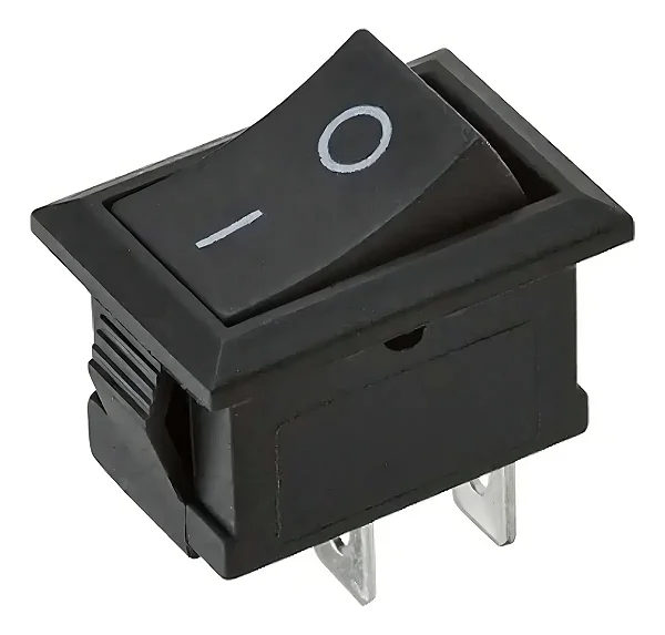 Mini Chave Gangorra KCD11-101 2 Terminais Preta