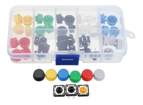 Kit Push Button com Capas Coloridas - 25 Pares