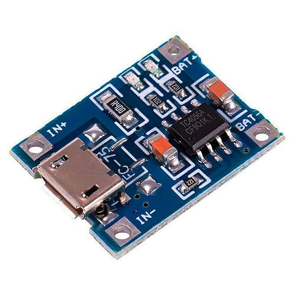 Módulo Carregador de Bateria de Lítio TP4056 Micro USB