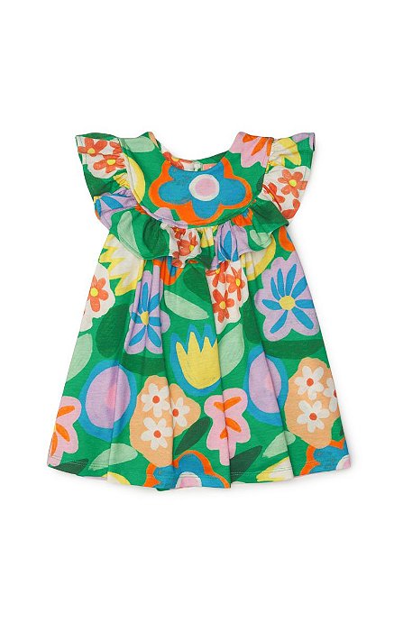 Vestido Bebe Malha Floral - bambolê - loja de roupa infantil