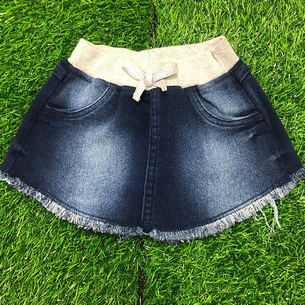 short saia infantil jeans