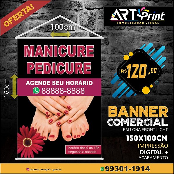 Banner Comercial com Bastão e barbante