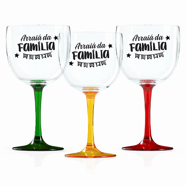 Taças de Gin Bicolor 580 Ml Personalizadas 'Arraiá da Família'