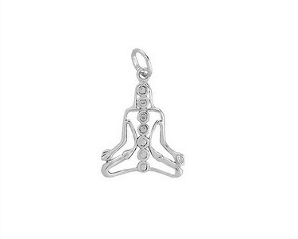 Pingente Meditação 7 chakras Prata 925