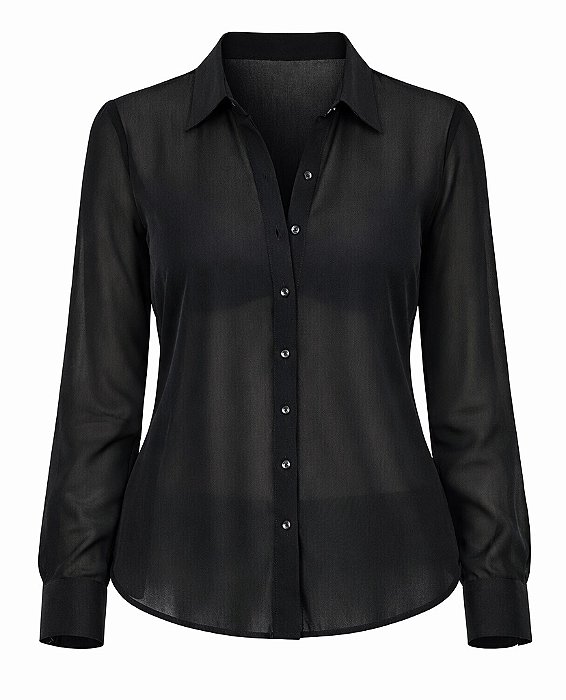 Camisa Helena Transparente Black