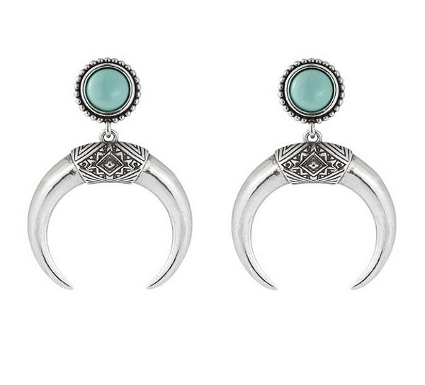 Brinco Horn turquesa Prata 925
