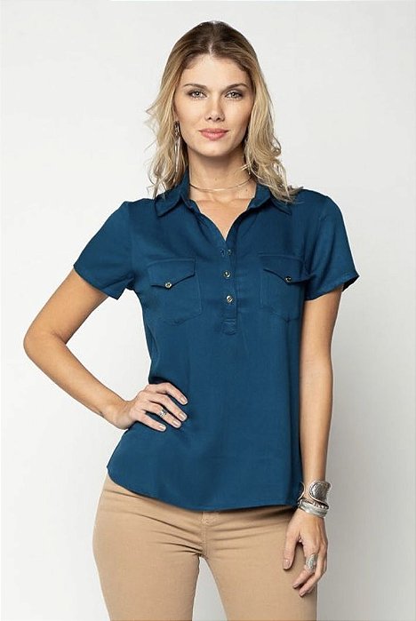 Camisa Polo Melinda Petróleo
