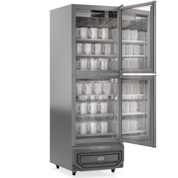 Congelador de Canecas de Chopp GGC-57 TI Gela Caneca - Até 210 Canecas de 355 ml Aço Tipo Inox -12° a -26°C - Gelopar