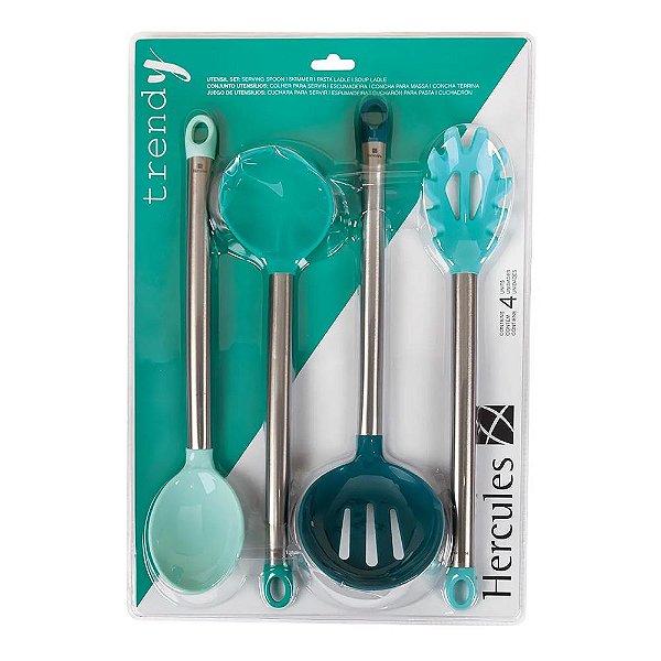 CONJUNTO DE UTENSILIOS 4PC VERDE MUNDIAL