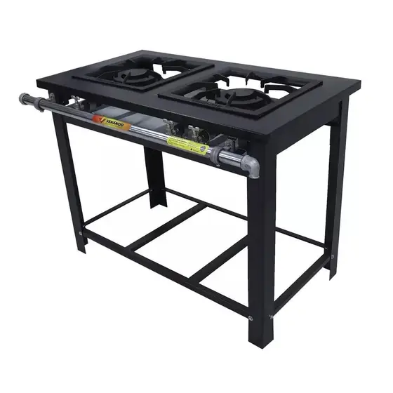 Fogão a Gás 2 Bocas Duplas Com pé e Com Espera Para Forno Maxi M2pd2 - VENÂNCIO