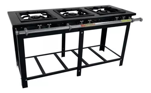 Fogão Industrial Venâncio 3 Bocas Duplas A Gás Maxi M3pd3