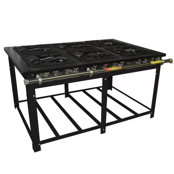 Fogão Maxi Central Venâncio 6 Bocas Duplas M6CED – Baixa Pressão