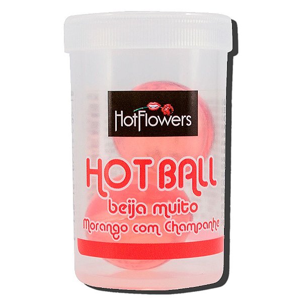 Bolinha Hot Ball Dupla Beija Muito - Morango com Champanhe - Hotflowers