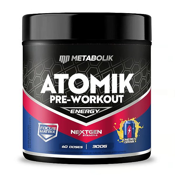 Pre-Treino Atomik Energy Drink (300g) - Metabolik Nutrition