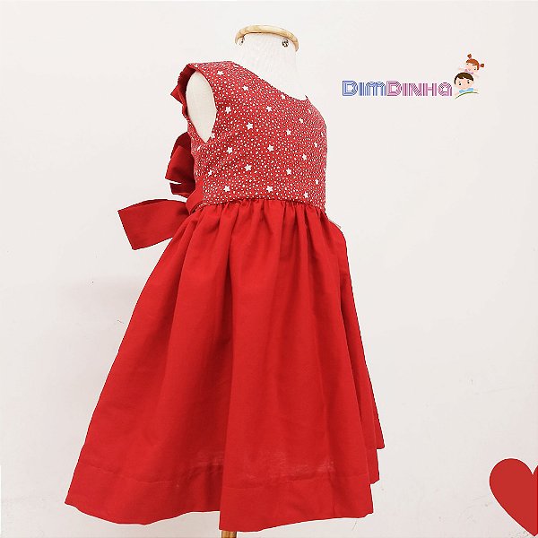 Vestido Infantil Vermelho - Sob encomenda