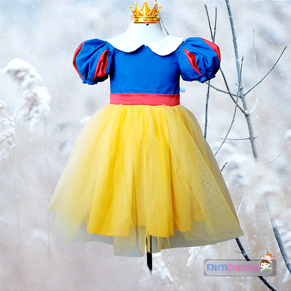 Vestido Infantil Branca de Neve-Sob Encomenda