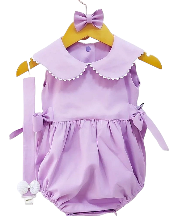 Romper bebê e prendedor de chupetas- Kit Sob Encomenda