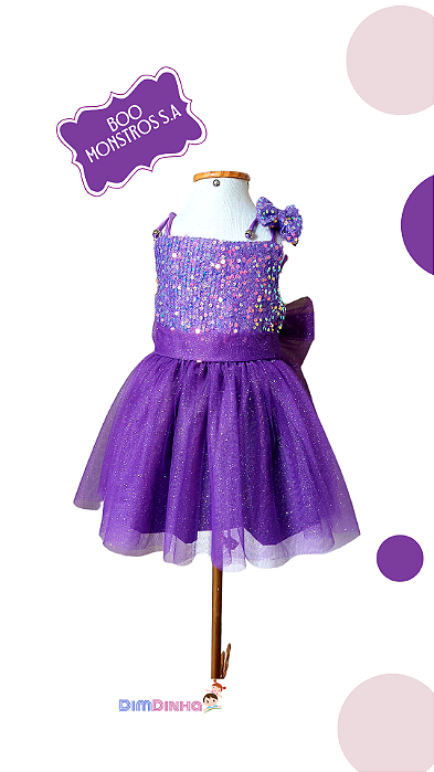 Vestido Infantil Boo Roxo - Sob Encomenda
