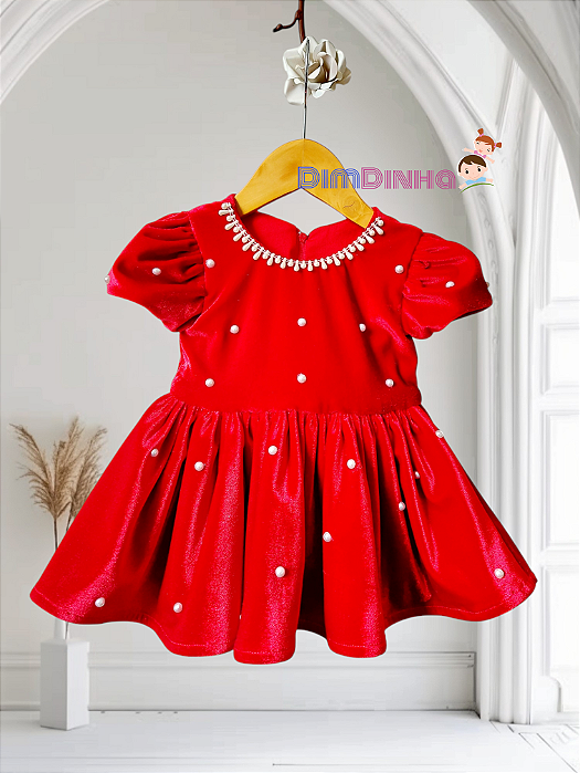 Vestido Festa Bebê/Infantil Pérolas