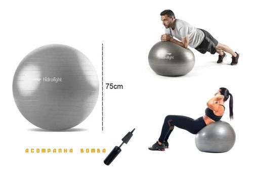 Bola Suíça Para Exercícios De Pilates Yoga Fisioterapia 75cm