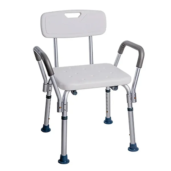 Banco De Banho Com Encosto e apoio de braço e Altura Regulável D3 Dellamed