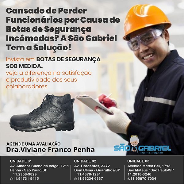 Sapato de Segurança C.A. e ANVISA  - (Sob Medida)