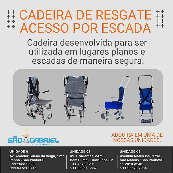 Cadeira de Resgate / Subir e descer Escadas