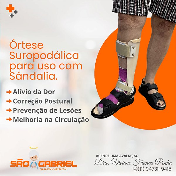Sándalia para usar com Órtese Sob Medida