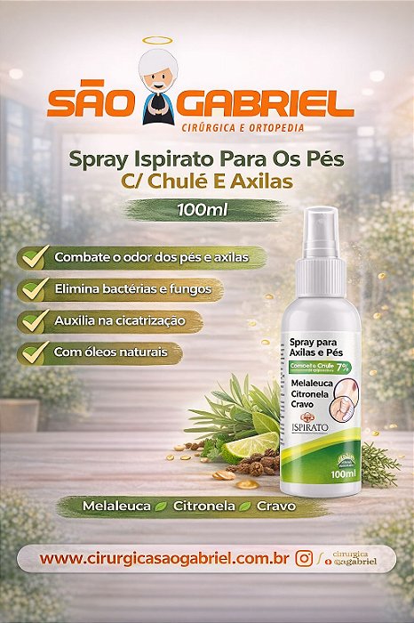 Spray Ispirato Para Os Pés C/ Chulé E Axilas 100ml