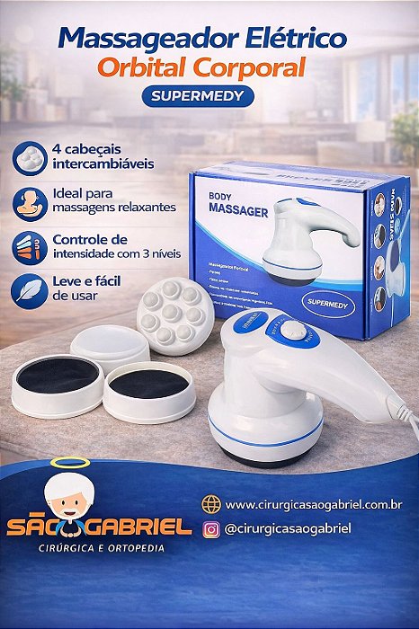 Massageador Elétrico Orbital Corporal Supermedy Cor Branco