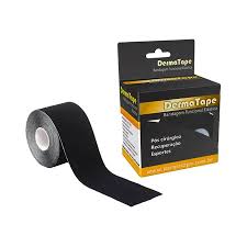 Bandagem Elástica Funcional kinesio tape Dermatape 5cm X 5m preto