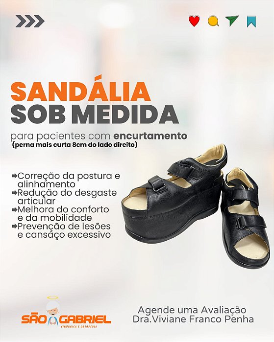 Sandália sob medida para encurtamento