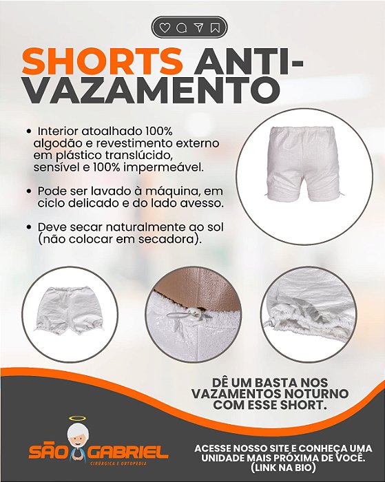 Shorts Anti-vazamento Noturno Adulto - Longevitech
