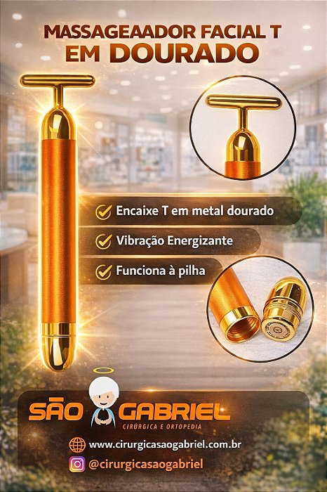 Massageador Facial Elétrico Gold Harmonização Anti Rugas Alux