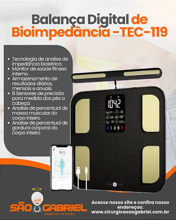 Balança Digital De Bioimpedância Techline