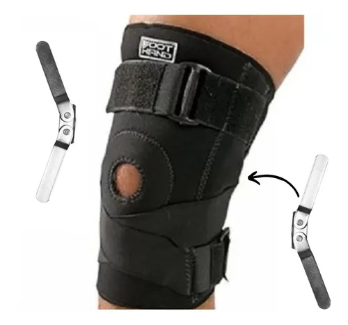 Joelheira Articulada Neoprene Dobradiças Metálicas E Faixas Foot Hand