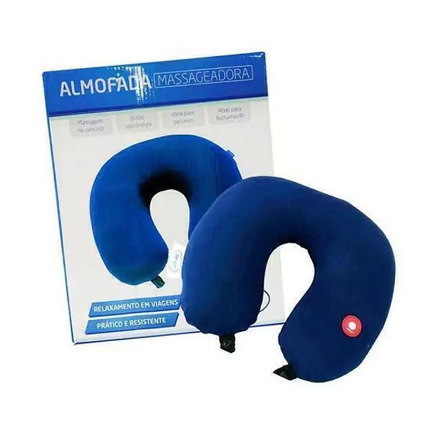 Almofada de Pescoço para Viagem Massageadora Azul Supermedy