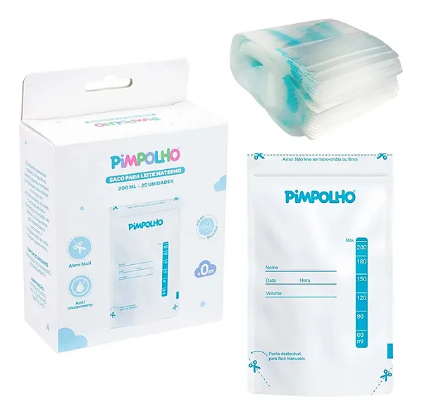 Sacos Para Armazenar Leite Materno 200ml 25unid. - Pimpolho