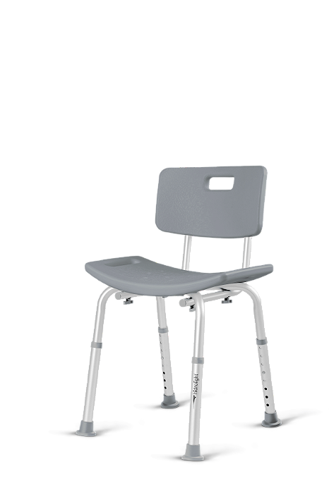 Banco para Banho com Encosto e Regulagem de Altura até 130kg Hidrolight