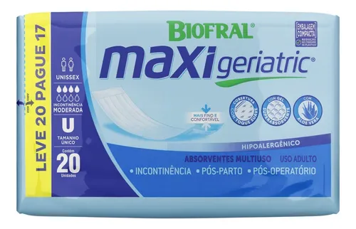Fralda Geriátrica Biofral Maxi Absorvente c/20