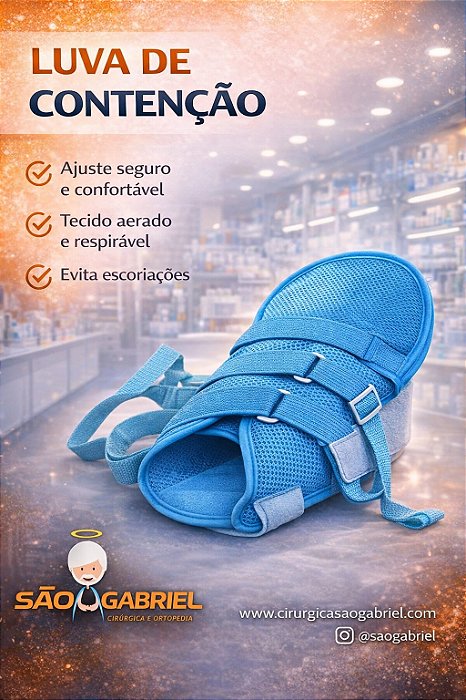 Luva de Contenção e Proteção Senior Care Azul Supermedy