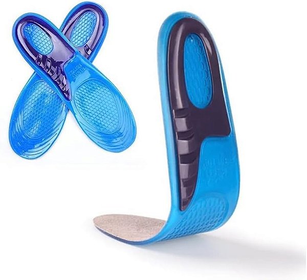 Palmilha De Silicone Fascite Plantar Anti Impacto Confortável Tamanho Unico Ajustável Homens e Mulheres (36 a 42)