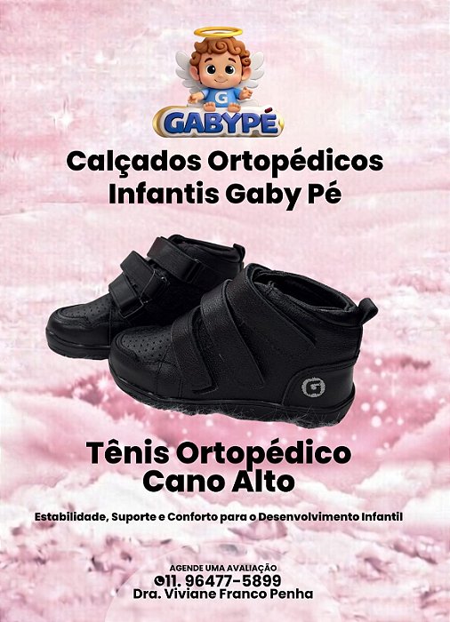 Tênis Ortopédica infantil Gabype GP2 Preto
