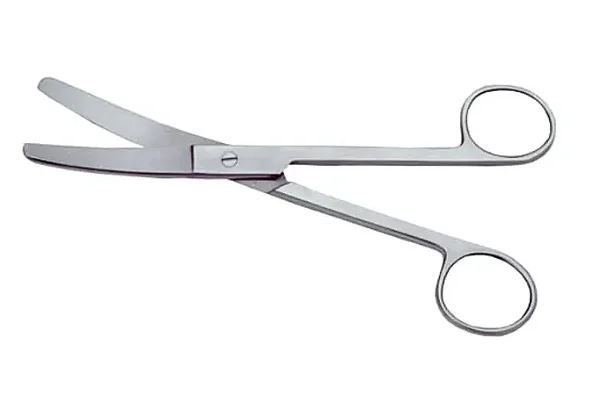 Tesoura Cirúrgica 15Cm Curva Romba/Romba Aço Inoxidável