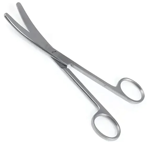 Tesoura Cirúrgica 15Cm Curva Romba/Romba Aço Inoxidável