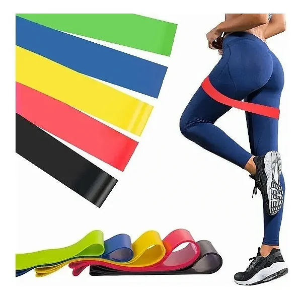 Kit Mini Band Com 5 Faixas Elásticas Para Exercícios