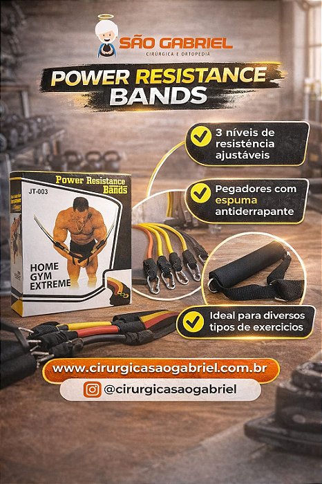 Kit Elástico Extensor para Exercícios com 11 Peças