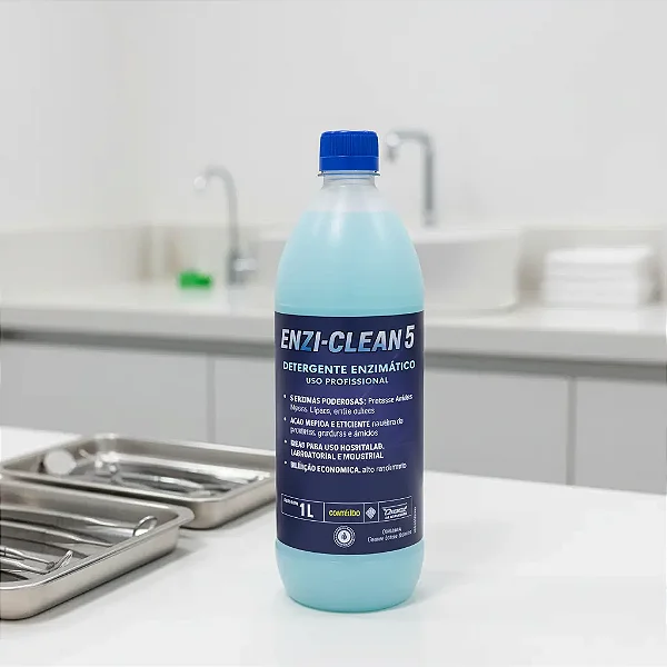 Detergente Enzimatico - 1 Litro Manicure Médico Odontológico