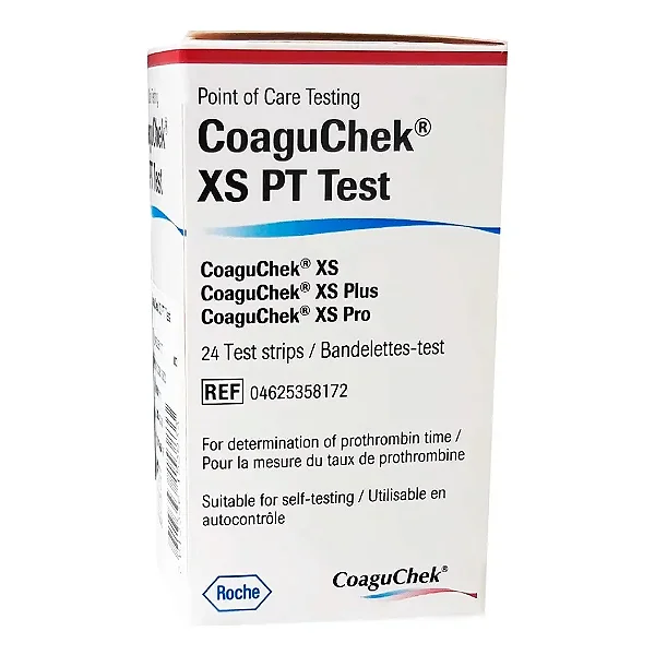 Tiras Reagentes CoaguChek XS PT Roche 24 Unidades Para Coagulação